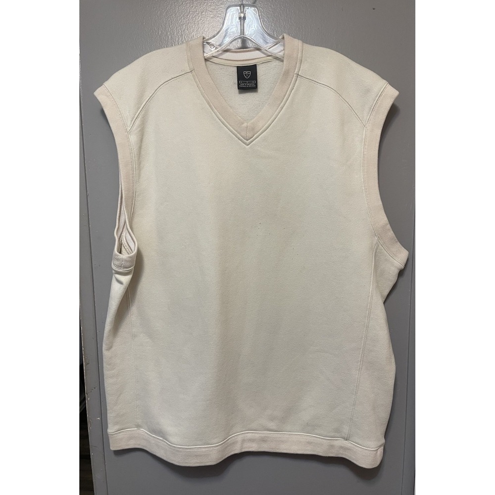 Vintage Nike Golf V-Neck Pullover Vest Cream Color Men's Large
